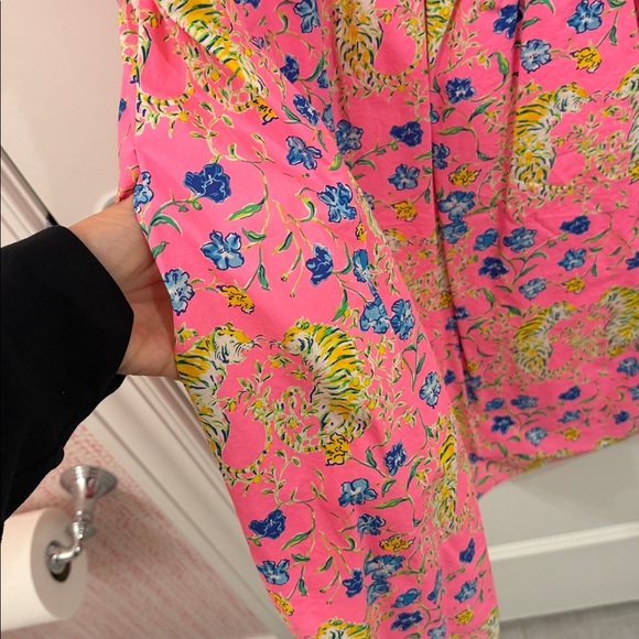 Lilly Pulitzer Kay Babydoll Dress pink tigress garden size 10 - Picture 6 of 7